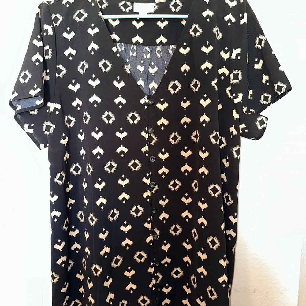 LuLaRoe Black and Tan Shannah Blouse